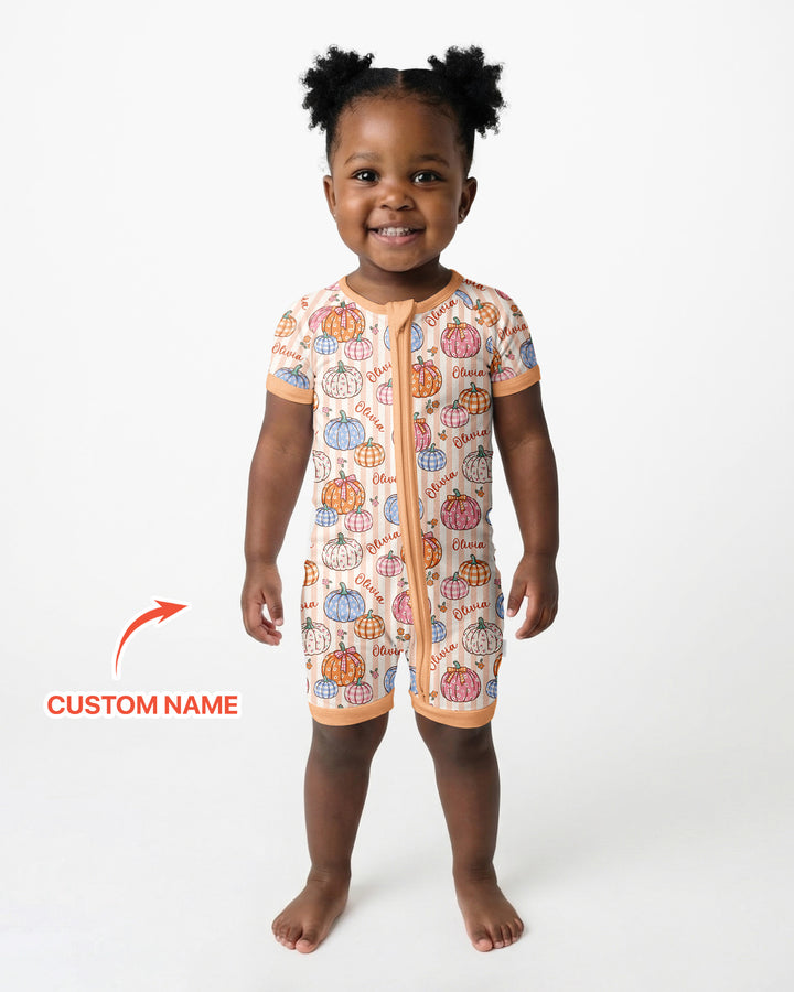 Custom Name Pumpkin Patch Bamboo Shorty Zippy