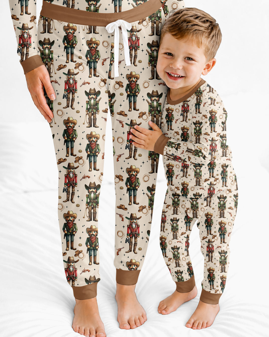 Western Christmas Cowboy Nutcracker Bamboo Women Pajama Set