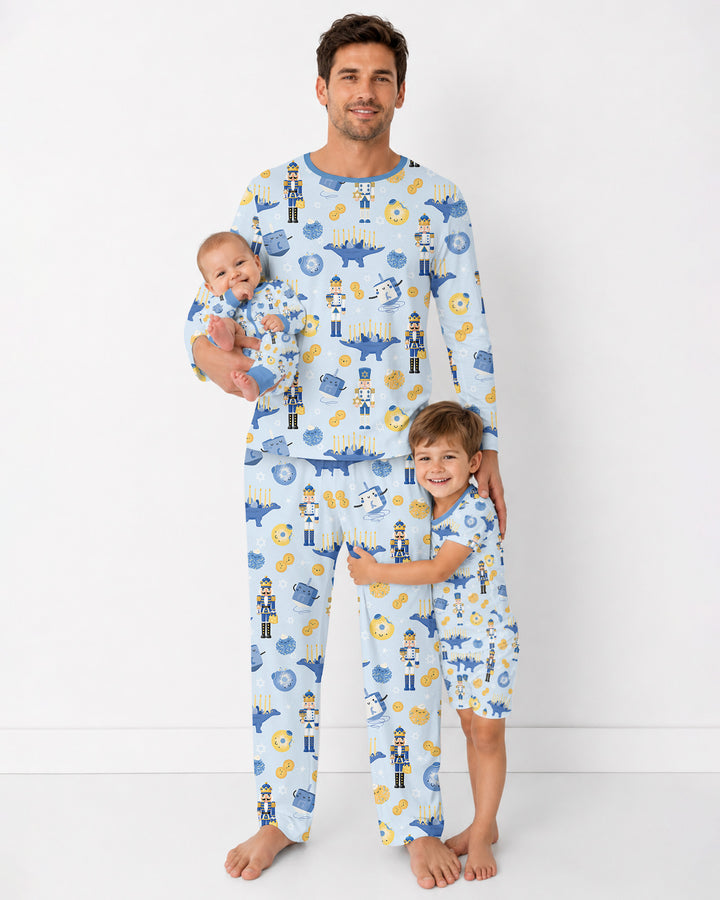 Hanukkah Nutcracker King Family Matching Bamboo Men's Pajama Set