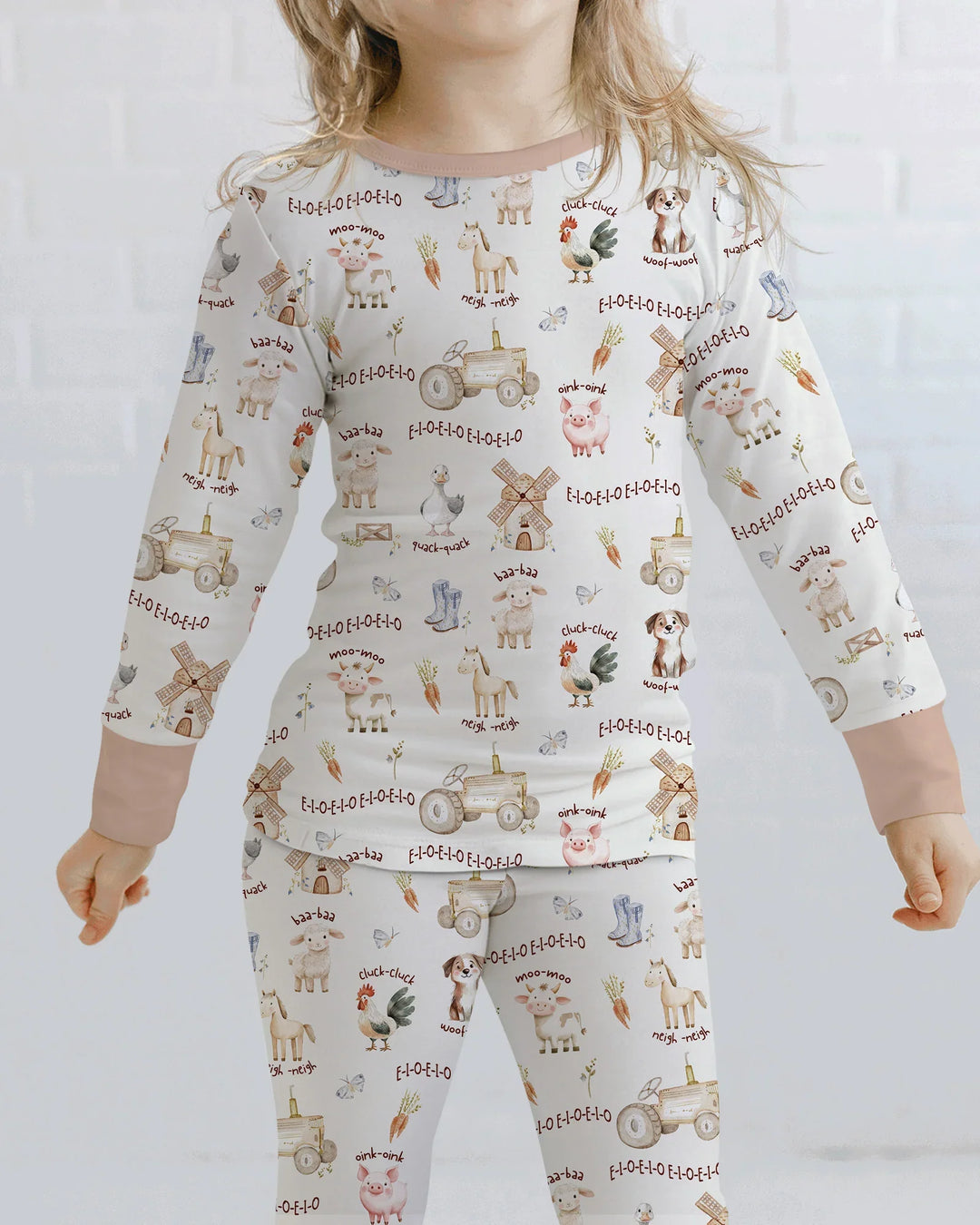 Zweiteiliges Langarm-Pyjama-Set mit Sommerfrüchten