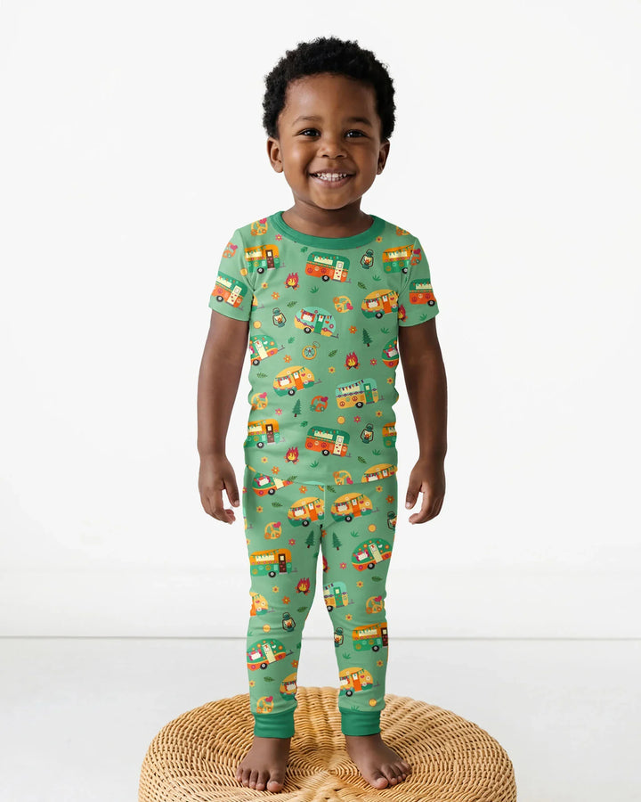 Happy Little Camper Bamboo Two Piece Short Sleeve Pajama Set