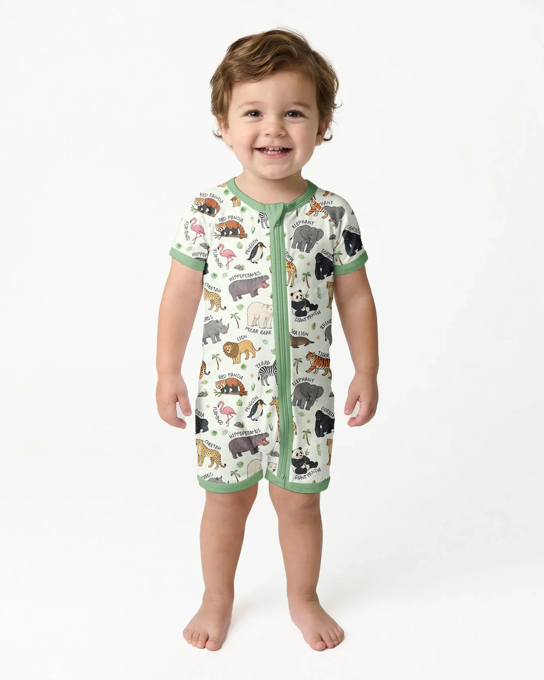 Safari Animals Bamboo Shorty Zippy