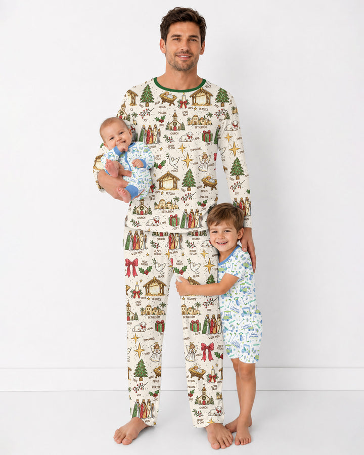 Jesus Is The Reason For The Season Family Matching Bamboo Men's Pajama Set