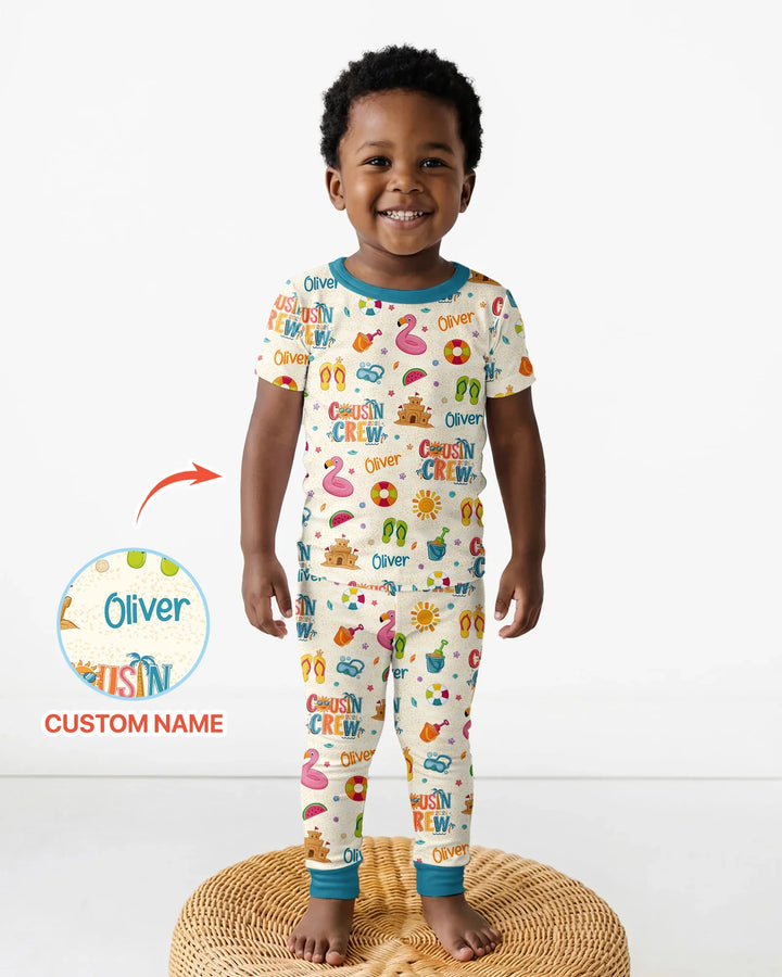 Zweiteiliges, kurzärmliges Pyjama-Set mit Marienkäfern