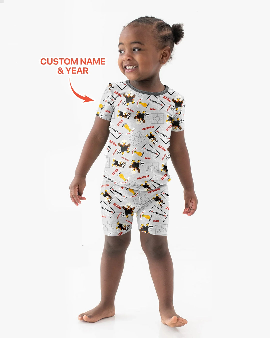 Zweiteiliges Pyjama-Set mit kurzen Ärmeln und Shorts im Sommer-Design