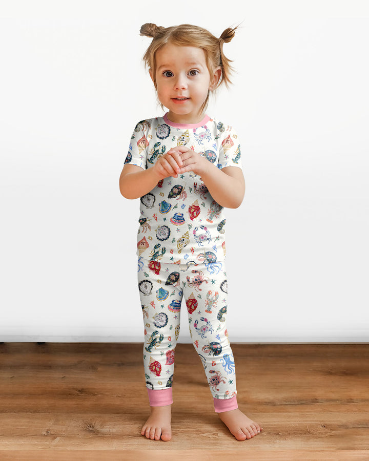 Zweiteiliges, kurzärmliges Pyjama-Set mit Marienkäfern