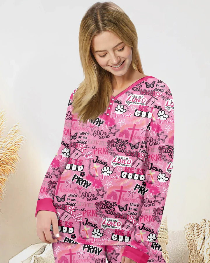 Pink Faith & Grace  Bamboo Women Pajama Set
