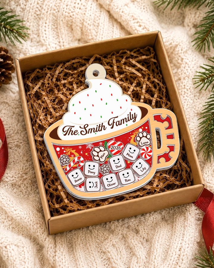 Family Marshmallow Shake Cup Family Ornament 2026