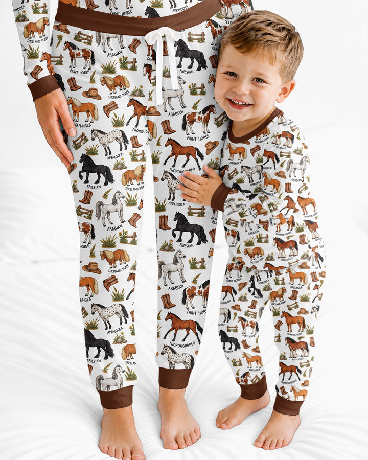 Types Of Horses Bamboo Women Pajama Set