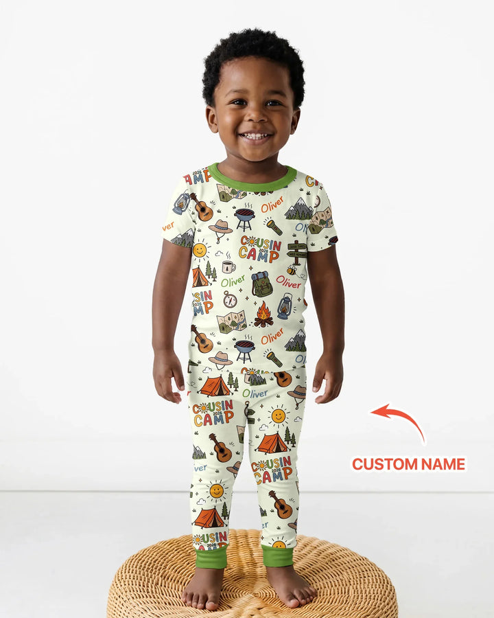 Zweiteiliges, kurzärmliges Pyjama-Set mit Marienkäfern