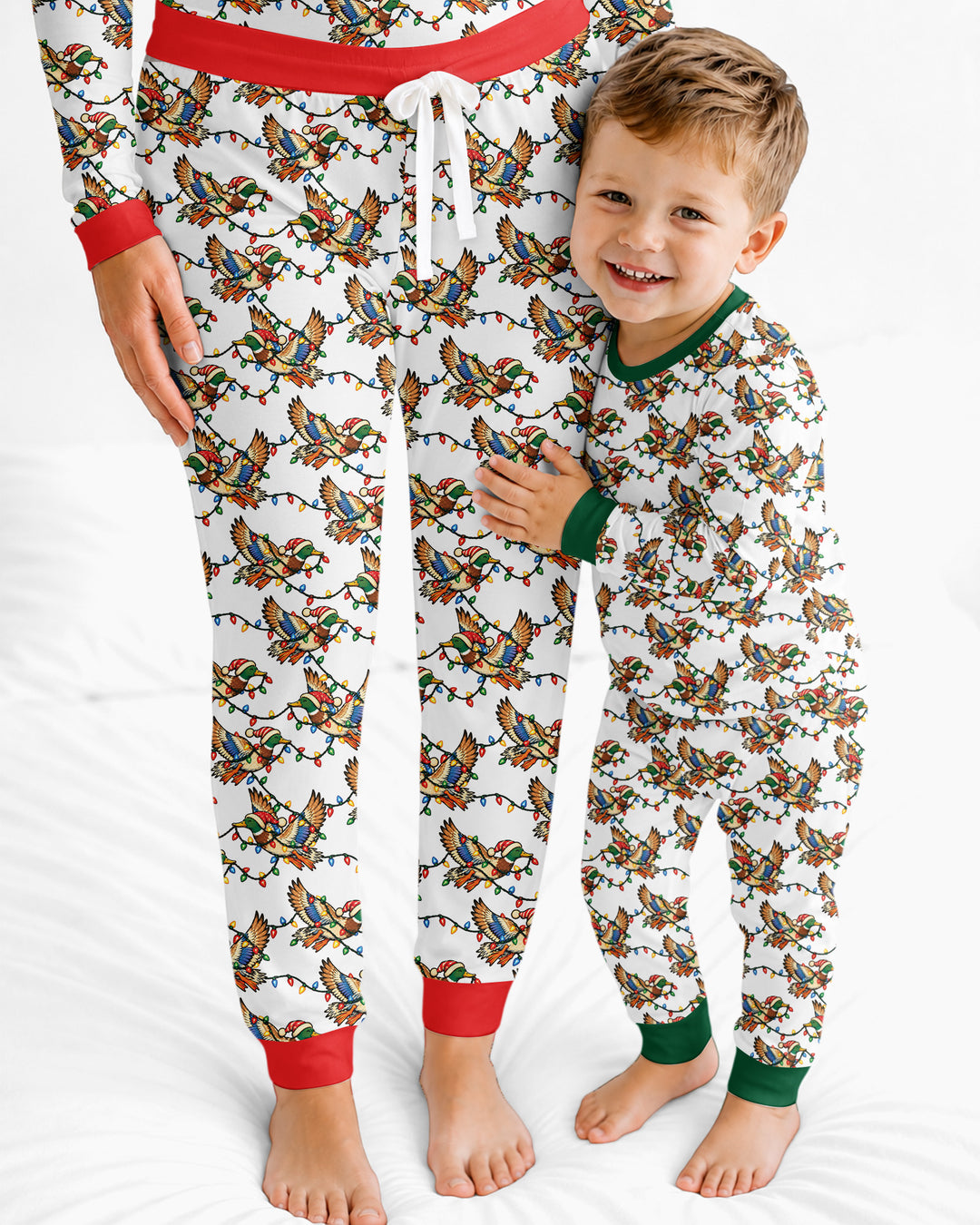 Preppy Christmas Mallard Duck Bamboo Women Pajama Set