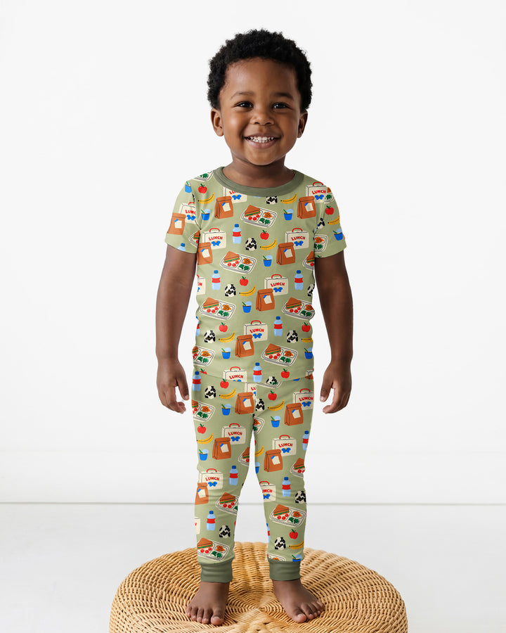 Happy School Lunch Bamboo Two Piece Short Sleeve Pajama Set