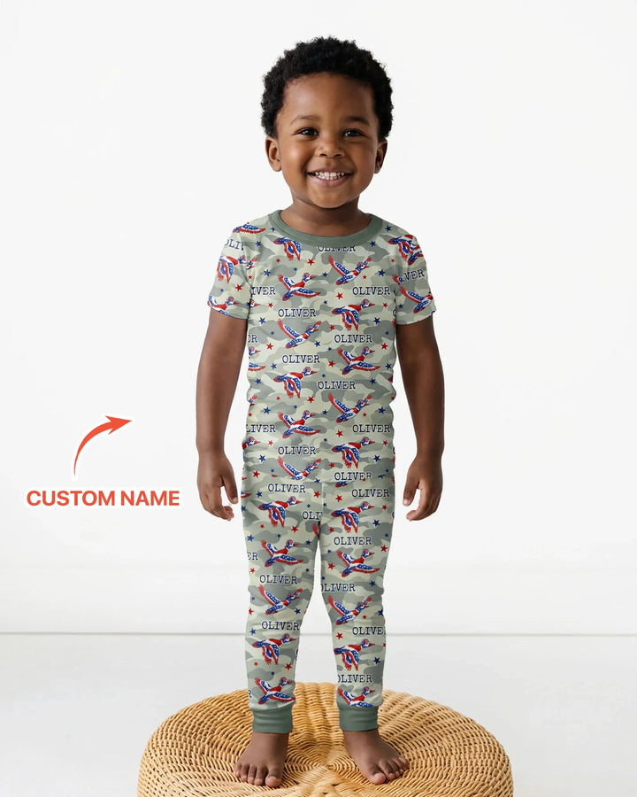 Zweiteiliges, kurzärmliges Pyjama-Set mit Marienkäfern