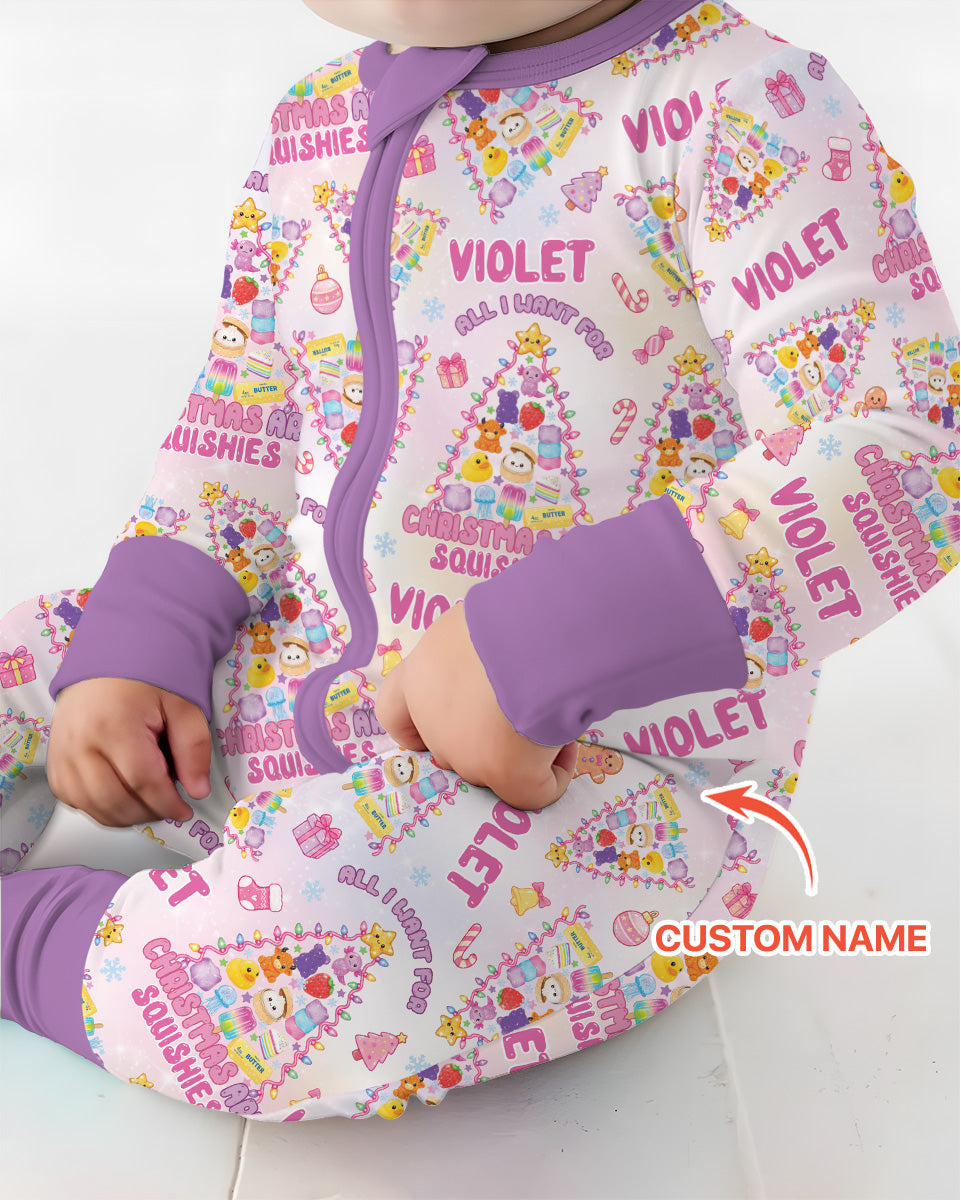 Custom Name All I Want For Christmas Are Squishies Bamboo Convertible Zippy