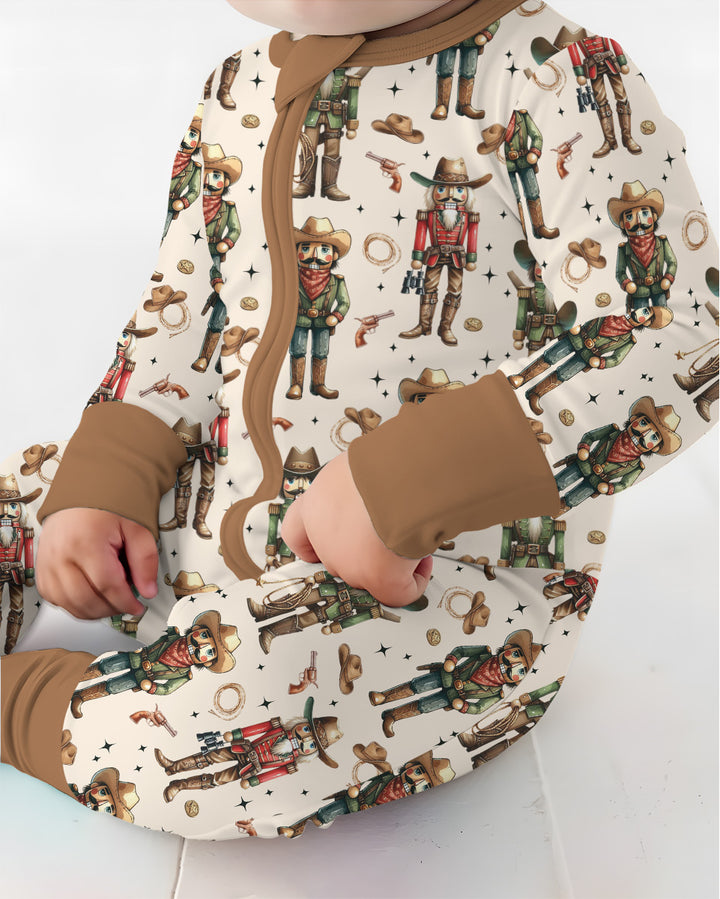 Western Christmas Cowboy Nutcracker Bamboo Convertible Zippy