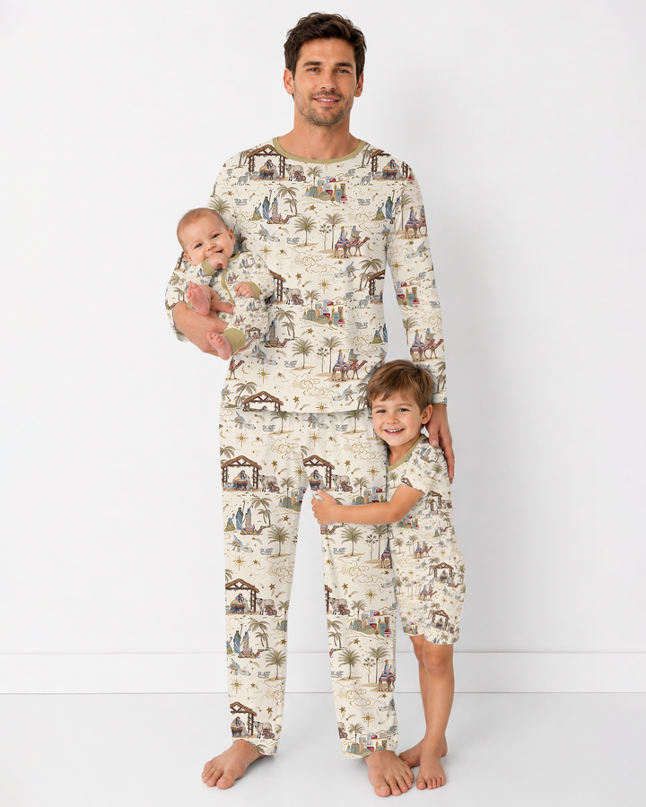 Silent Night Nativity Bamboo Men's Pajama Set