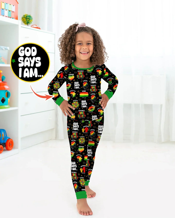 Zweiteiliges Langarm-Pyjama-Set mit Sommerfrüchten