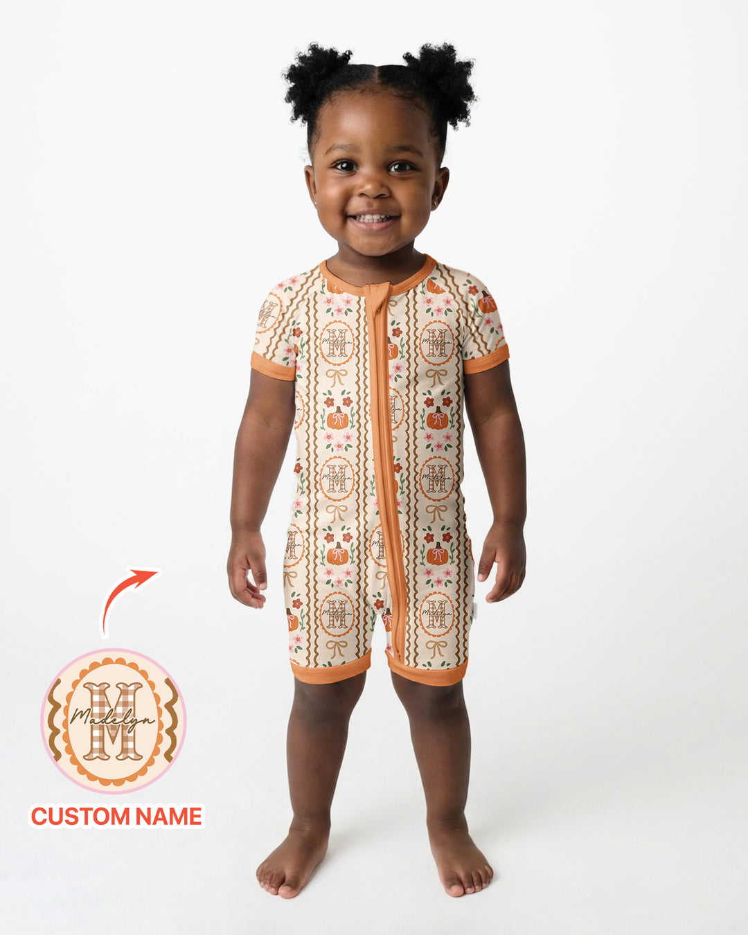 Custom Name Pumpkin Cottage Bamboo Shorty Zippy