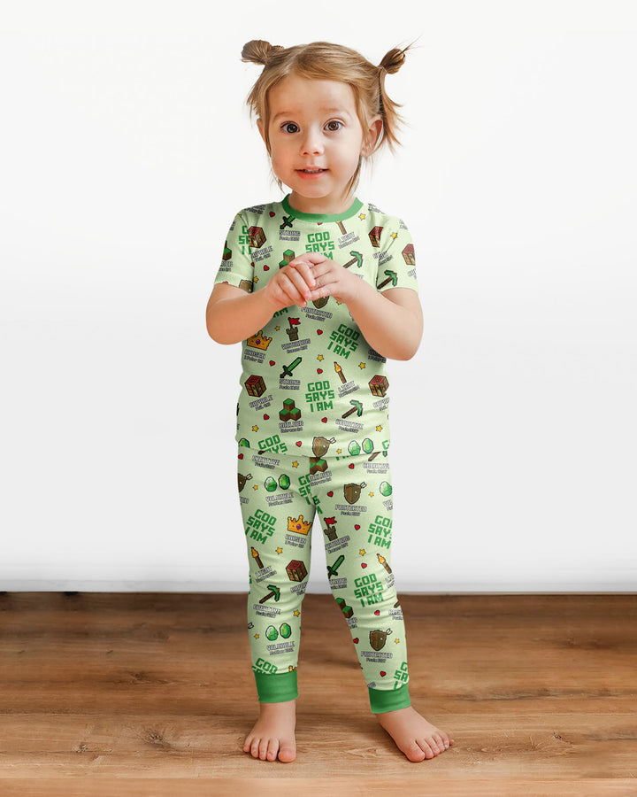 Zweiteiliges, kurzärmliges Pyjama-Set mit Marienkäfern