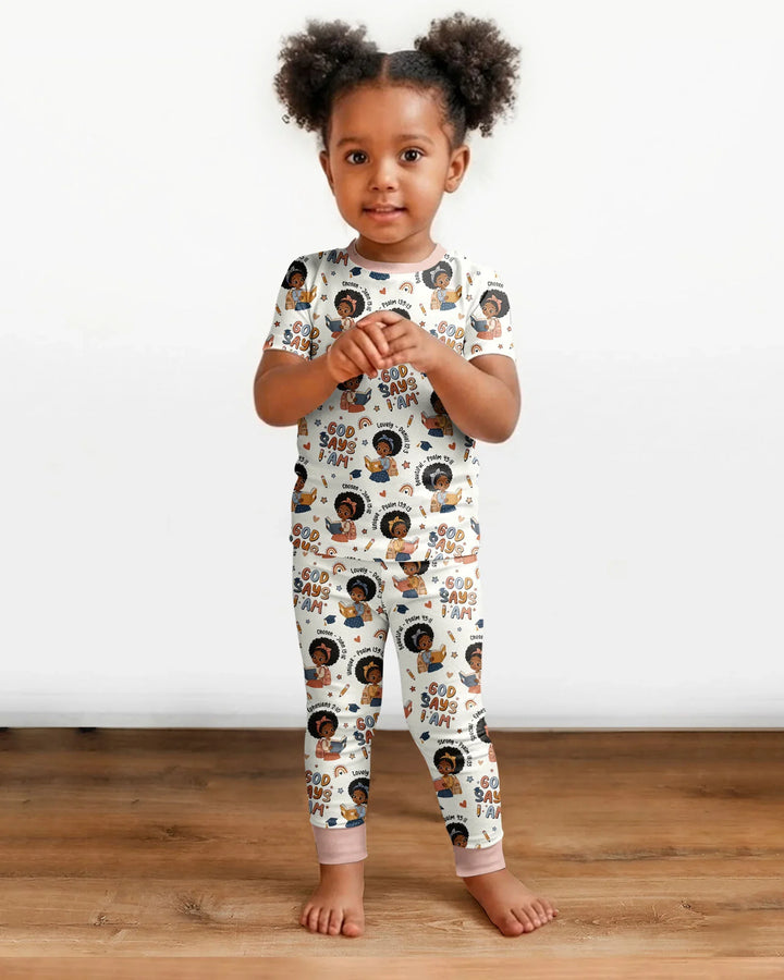Zweiteiliges, kurzärmliges Pyjama-Set mit Marienkäfern