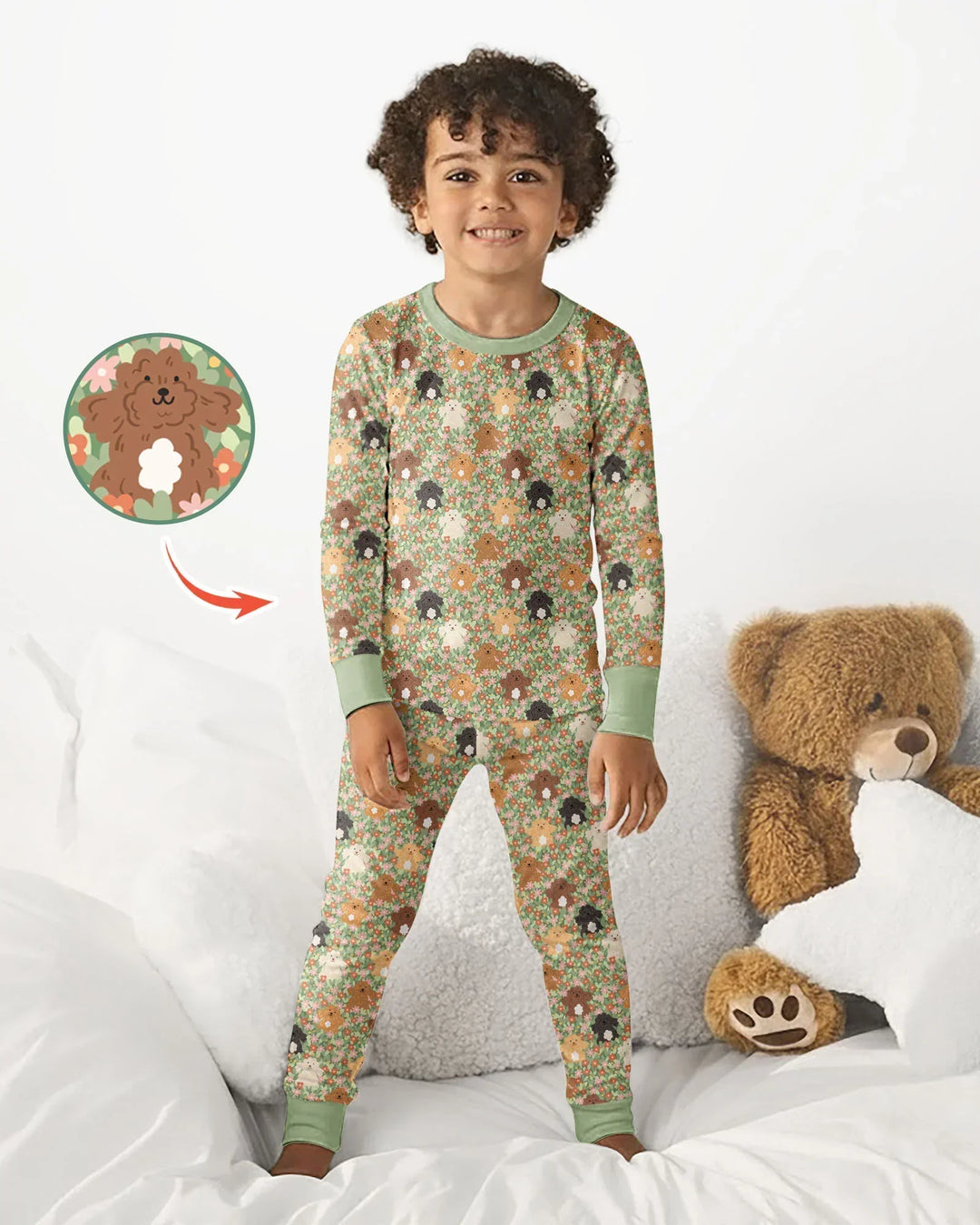 Zweiteiliges Langarm-Pyjama-Set mit Sommerfrüchten