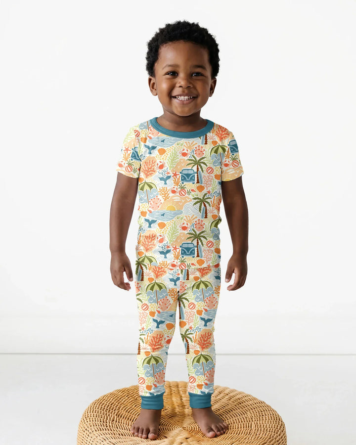 Beachy Boho Bamboo Two Piece Short Sleeve Pajama Set