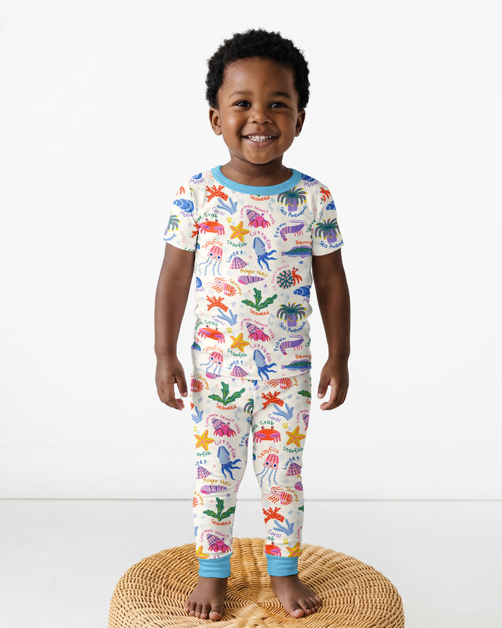 Zweiteiliges, kurzärmliges Pyjama-Set mit Marienkäfern