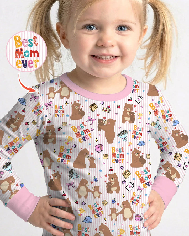 Zweiteiliges Langarm-Pyjama-Set mit Sommerfrüchten
