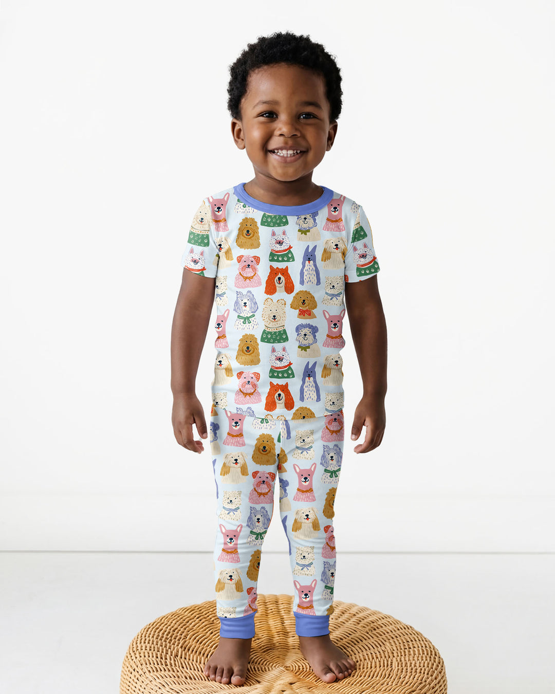 Puppy Portrait Bamboo Two Piece Short Sleeve Pajama Set