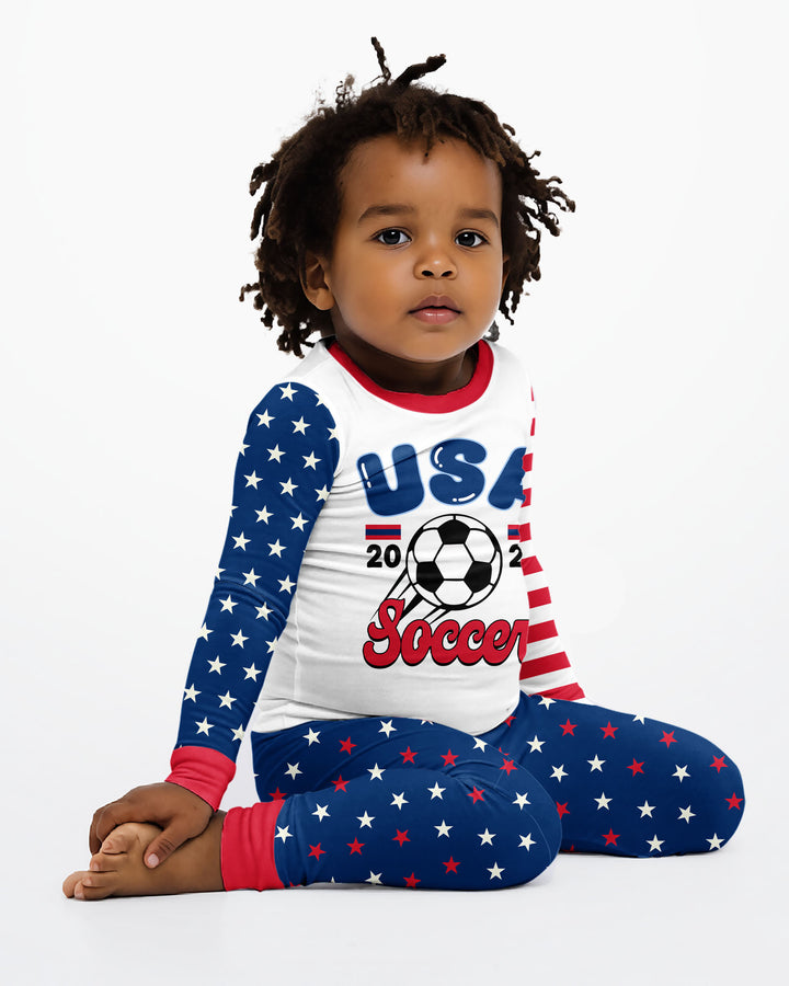 Zweiteiliges Langarm-Pyjama-Set mit Sommerfrüchten