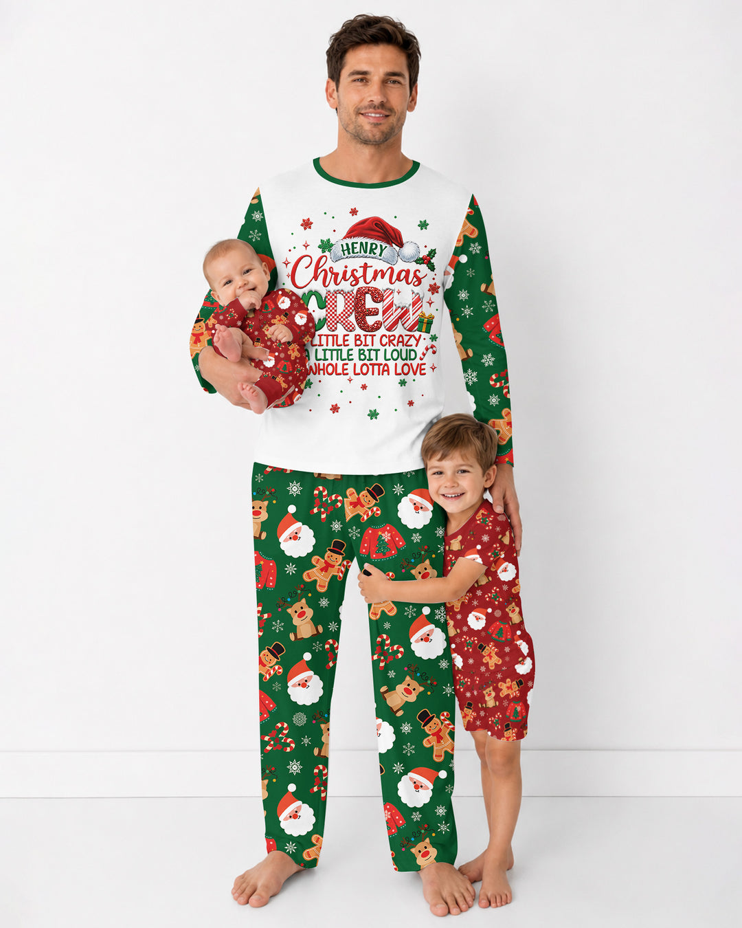 Personalized Christmas Crew Family Matching Bamboo Men's Pajama Set