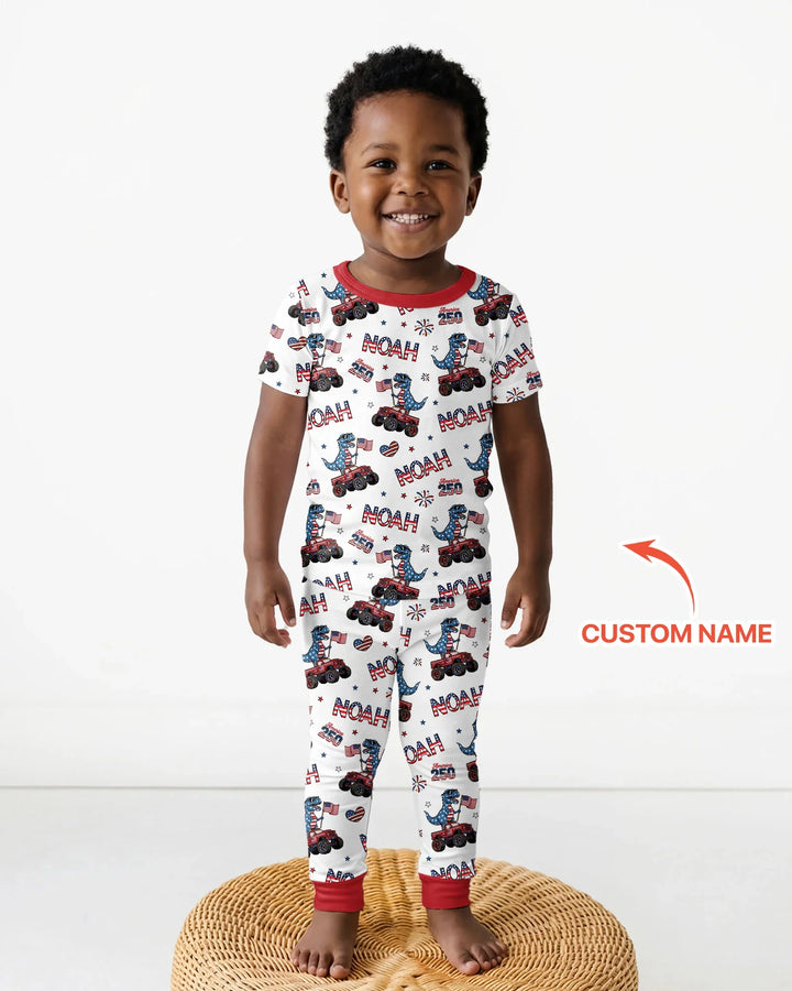 Zweiteiliges, kurzärmliges Pyjama-Set mit Marienkäfern