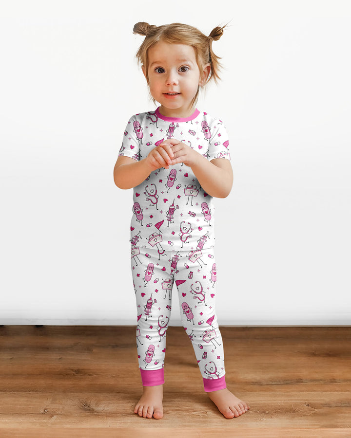 Zweiteiliges, kurzärmliges Pyjama-Set mit Marienkäfern