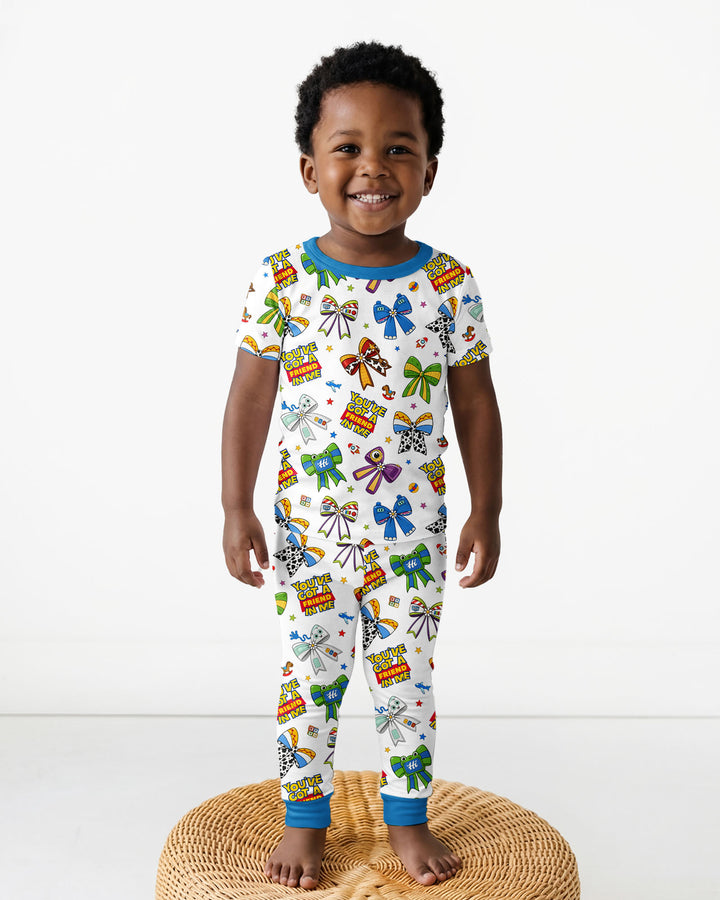 Magical Mirror Bow Bamboo Two Piece Short Sleeve Pajama Set