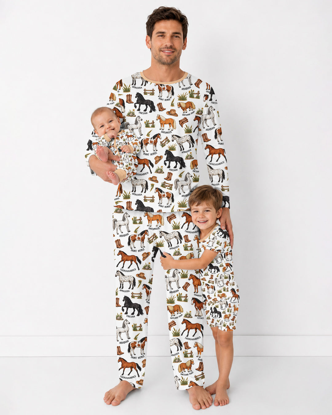 Types Of Horses Bamboo Men's Pajama Set