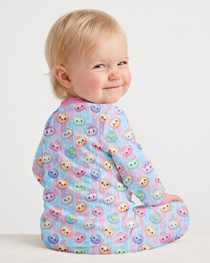 Squishy Birthday Custom Name & Age Bamboo Two Piece Long Sleeve Pajama Set