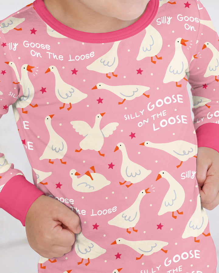 Silly Goose On The Loose Bamboo Two Piece Long Sleeve Pajama Set