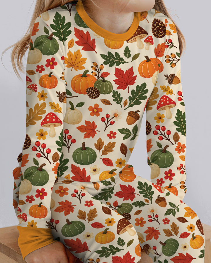 Cozy Forest Fall Bamboo Two Piece Long Sleeve Pajama Set