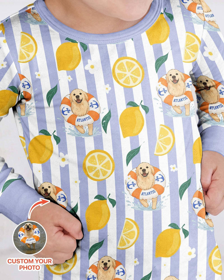 Zweiteiliges Langarm-Pyjama-Set mit Sommerfrüchten