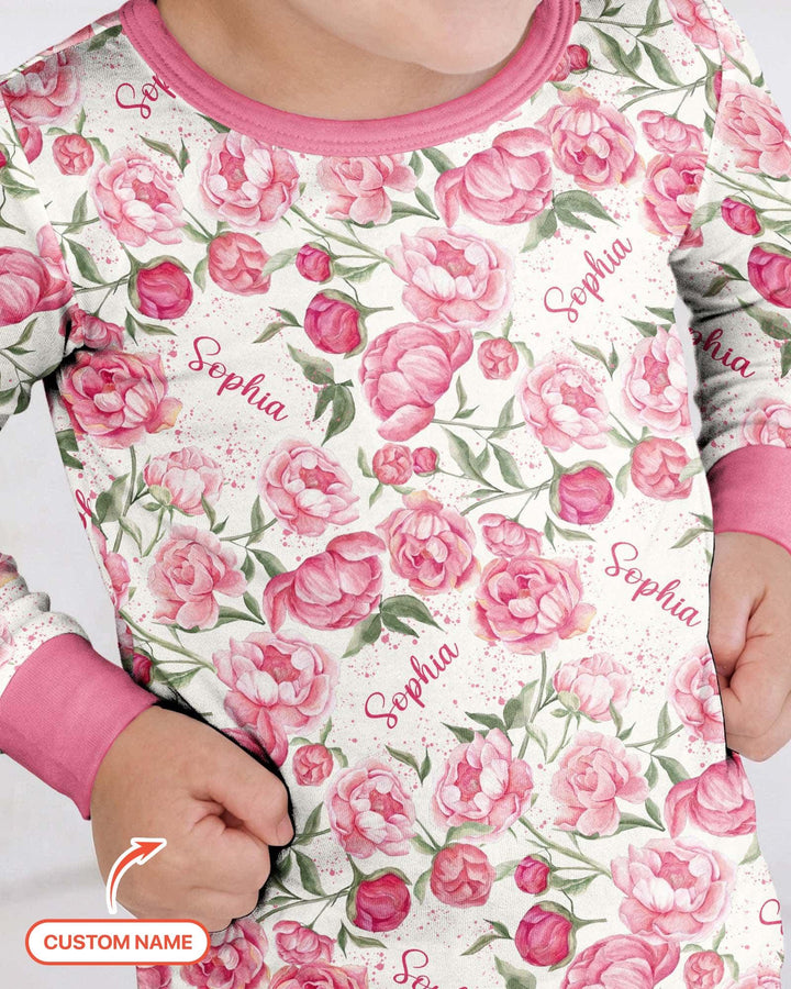 Zweiteiliges Langarm-Pyjama-Set mit Sommerfrüchten
