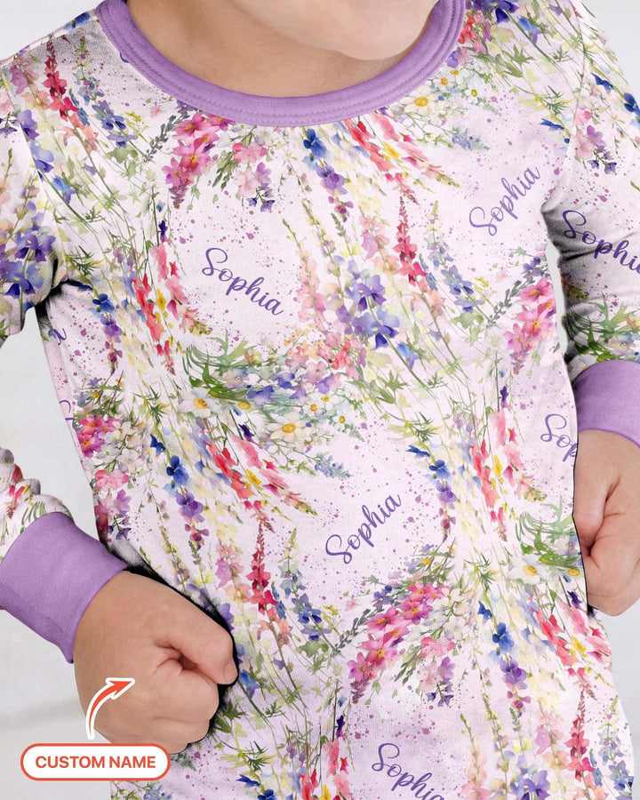 Zweiteiliges Langarm-Pyjama-Set mit Sommerfrüchten