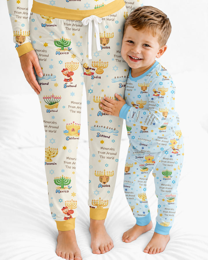 Menorahs From Around The World Bamboo Women Pajama Set