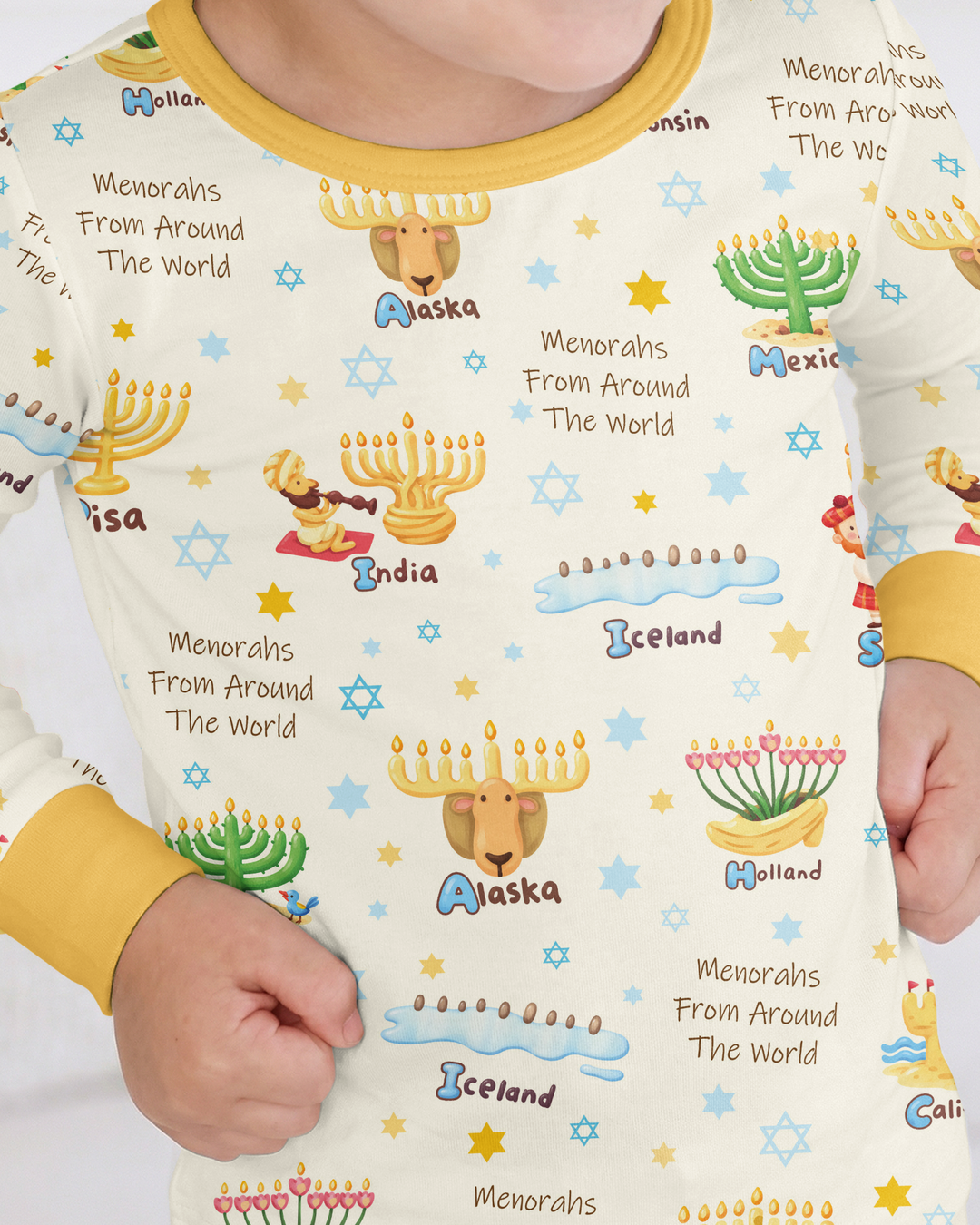 Menorahs From Around The World Bamboo Two Piece Long Sleeve Pajama Set