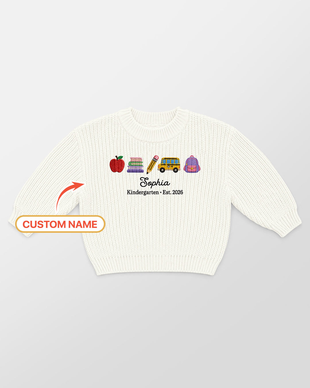 Little Apple Embroidered Baby Name Bamboo Knit Sweater Bubble