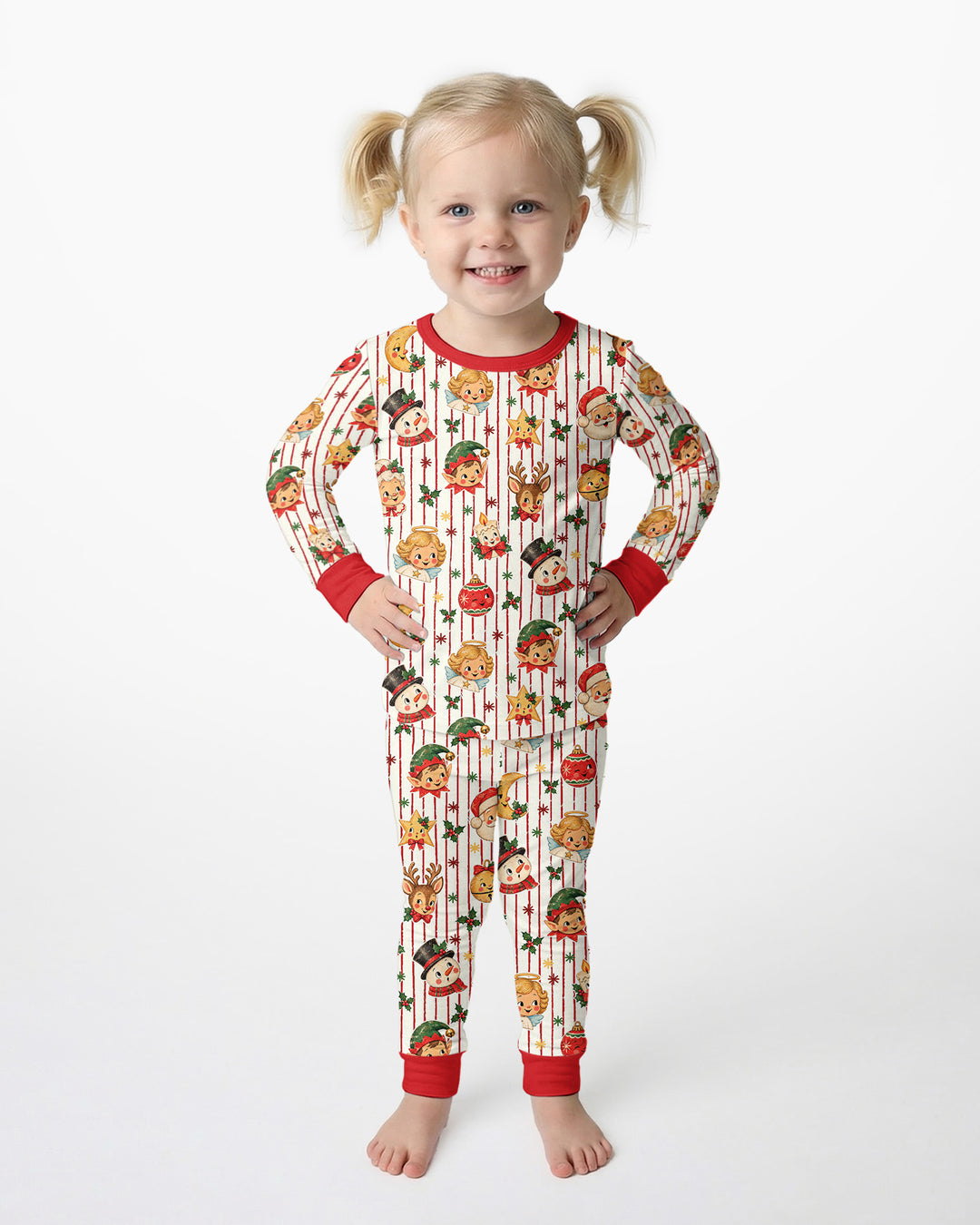 Vintage Christmas Bamboo Two Piece Long Sleeve Pajama Set