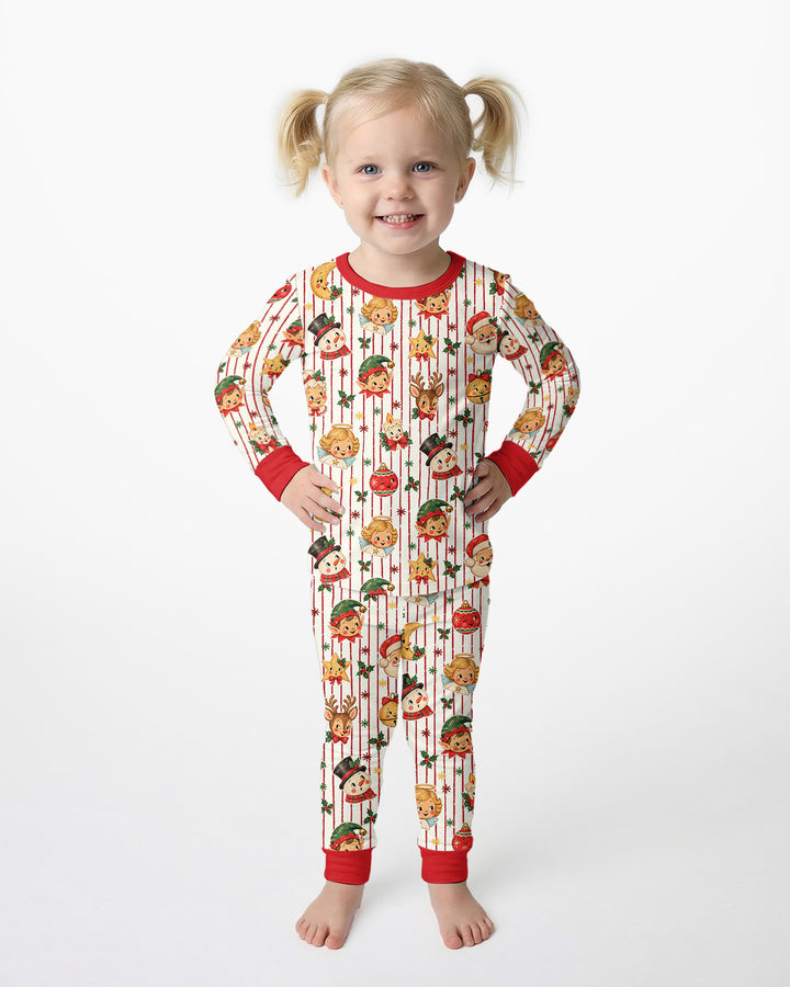 Vintage Christmas Bamboo Two Piece Long Sleeve Pajama Set
