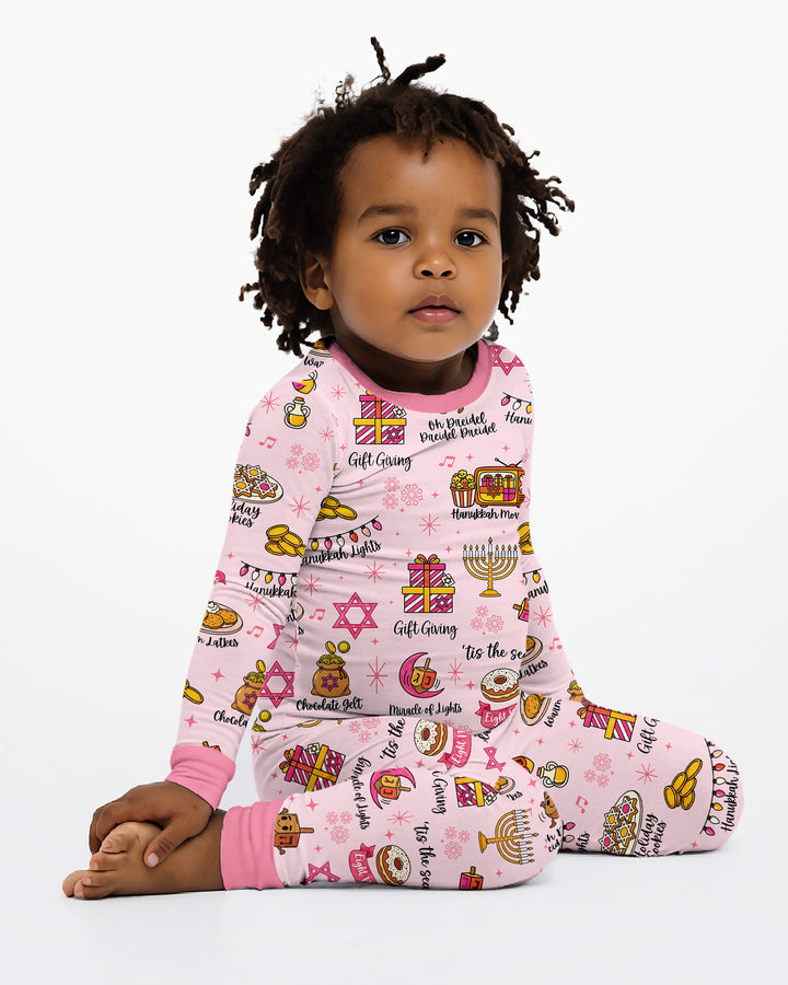 Hanukkah Night Bamboo Two Piece Long Sleeve Pajama Set