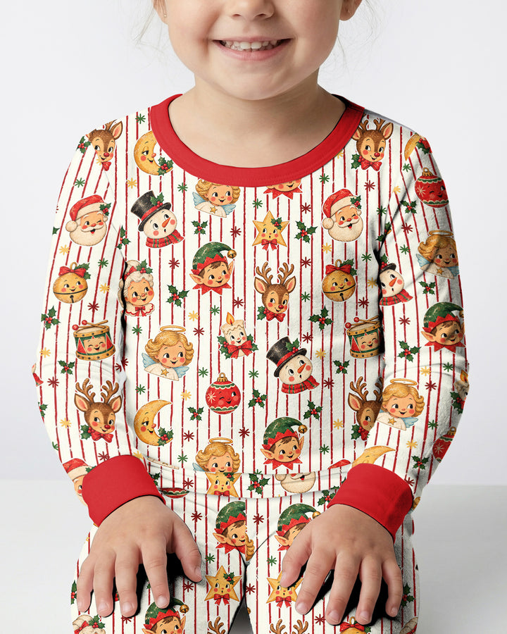 Vintage Christmas Bamboo Two Piece Long Sleeve Pajama Set