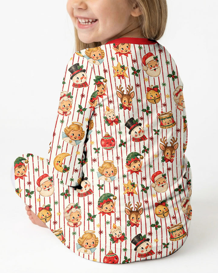 Vintage Christmas Bamboo Two Piece Long Sleeve Pajama Set