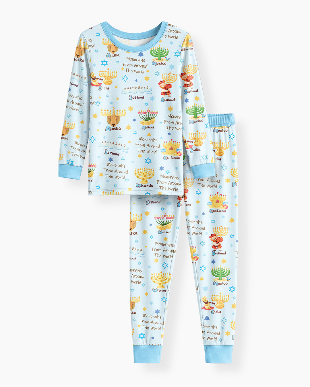 Menorahs From Around The World Bamboo Two Piece Long Sleeve Pajama Set